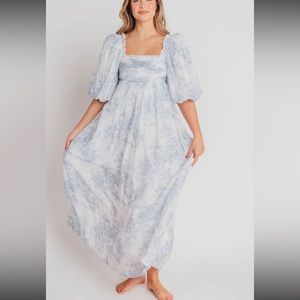 Blue floral maxi dress